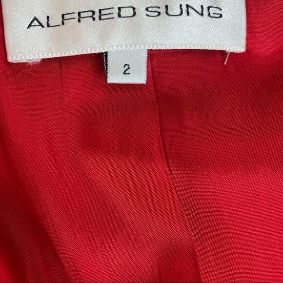 ALFRED Sung Vintage Red Blazer Jacket Sz 2 - Picture 6 of 10